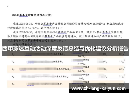 西甲球迷互动活动深度反馈总结与优化建议分析报告