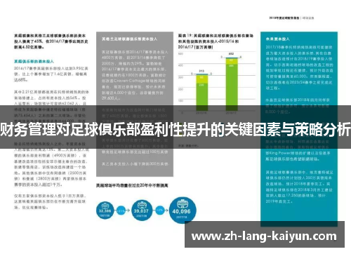 财务管理对足球俱乐部盈利性提升的关键因素与策略分析